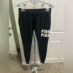 Victoria Secret Black & Gray Drawstring Skinny Joggers Size XS NWOT